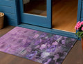 3 X 5 Purple Eggplant And Lavender Floral Washable Indoor Outdoor Area Rug