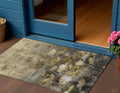 3 X 5 Taupe Beige And Tan Floral Washable Indoor Outdoor Area Rug
