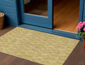 3 X 5 Gold Taupe And Beige Geometric Washable Indoor Outdoor Area Rug