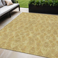 5 X 8 Gold Taupe And Beige Geometric Washable Indoor Outdoor Area Rug