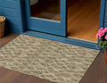 3 X 5 Brown Beige And Tan Geometric Washable Indoor Outdoor Area Rug