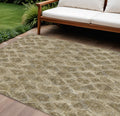 8 X 10 Brown Beige And Tan Geometric Washable Indoor Outdoor Area Rug