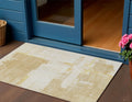3 X 5 Beige Gold And Tan Abstract Washable Indoor Outdoor Area Rug