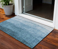 3 X 5 Denim Blue And Navy Blue Ombre Washable Indoor Outdoor Area Rug