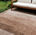 8 X 10 Brown Beige And Chocolate Ombre Washable Indoor Outdoor Area Rug