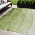 5 X 8 Olive Green And Artichoke Green Ombre Washable Indoor Outdoor Area Rug