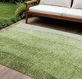 9 X 12 Olive Green And Artichoke Green Ombre Washable Indoor Outdoor Area Rug