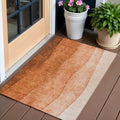 3 X 5 Orange And Copper Ombre Washable Indoor Outdoor Area Rug