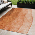 5 X 8 Orange And Copper Ombre Washable Indoor Outdoor Area Rug