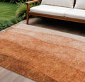 10 X 14 Orange And Copper Ombre Washable Indoor Outdoor Area Rug