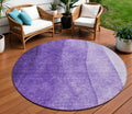 8 Purple Lilac And Lavender Round Ombre Washable Indoor Outdoor Area Rug