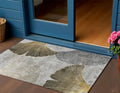 3 X 5 Gray Charcoal And Silver Floral Washable Indoor Outdoor Area Rug