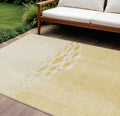 10 X 14 Gold Yellow And Wheat Nautical Washable Indoor Outdoor Area Rug
