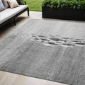 5 X 8 Gray Silver And Charcoal Nautical Washable Indoor Outdoor Area Rug