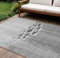 8 X 10 Gray Silver And Charcoal Nautical Washable Indoor Outdoor Area Rug