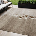 5 X 8 Taupe Brown And Khaki Nautical Washable Indoor Outdoor Area Rug