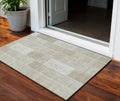 3 X 5 Taupe Beige And Tan Patchwork Washable Indoor Outdoor Area Rug