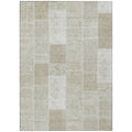 9 X 12 Taupe Beige And Tan Patchwork Washable Indoor Outdoor Area Rug