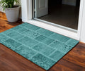 3 X 5 Turquoise Teal Blue And Aqua Patchwork Washable Indoor Outdoor Area Rug