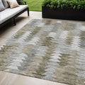 5 X 8 Brown Beige And Gray Geometric Washable Indoor Outdoor Area Rug