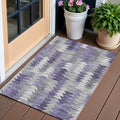 3 X 5 Purple Lavender And Gray Geometric Washable Indoor Outdoor Area Rug