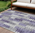 9 X 12 Purple Lavender And Gray Geometric Washable Indoor Outdoor Area Rug