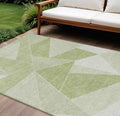 10 X 14 Artichoke Green Mint Green And Sage Geometric Washable Indoor Outdoor Area Rug