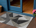 3 X 5 Coffee Charcoal And Gray Geometric Washable Indoor Outdoor Area Rug