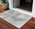 3 X 5 Gray Silver And Graphite Geometric Washable Indoor Outdoor Area Rug
