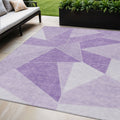 5 X 8 Lilac And Purple Geometric Washable Indoor Outdoor Area Rug