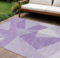 8 X 10 Lilac And Purple Geometric Washable Indoor Outdoor Area Rug