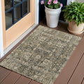 3 X 5 Coffee And Beige Oriental Washable Indoor Outdoor Area Rug