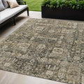 5 X 8 Coffee And Beige Oriental Washable Indoor Outdoor Area Rug