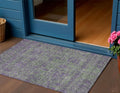 3 X 5 Fern Green And Purple Oriental Washable Indoor Outdoor Area Rug