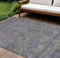 8 X 10 Fern Green And Purple Oriental Washable Indoor Outdoor Area Rug