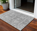 3 X 5 Gray Silver And Charcoal Oriental Washable Indoor Outdoor Area Rug