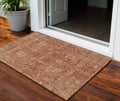 3 X 5 Orange Copper And Terra Cotta Oriental Washable Indoor Outdoor Area Rug