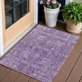3 X 5 Purple Lilac And Lavender Oriental Washable Indoor Outdoor Area Rug