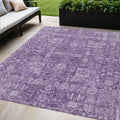 5 X 8 Purple Lilac And Lavender Oriental Washable Indoor Outdoor Area Rug