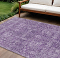 8 X 10 Purple Lilac And Lavender Oriental Washable Indoor Outdoor Area Rug