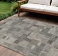 9 X 12 Taupe Beige And Gray Geometric Washable Indoor Outdoor Area Rug