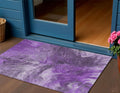 3 X 5 Purple Lilac And Eggplant Abstract Washable Indoor Outdoor Area Rug