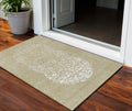 3 X 5 Beige Tan And Taupe Abstract Washable Indoor Outdoor Area Rug