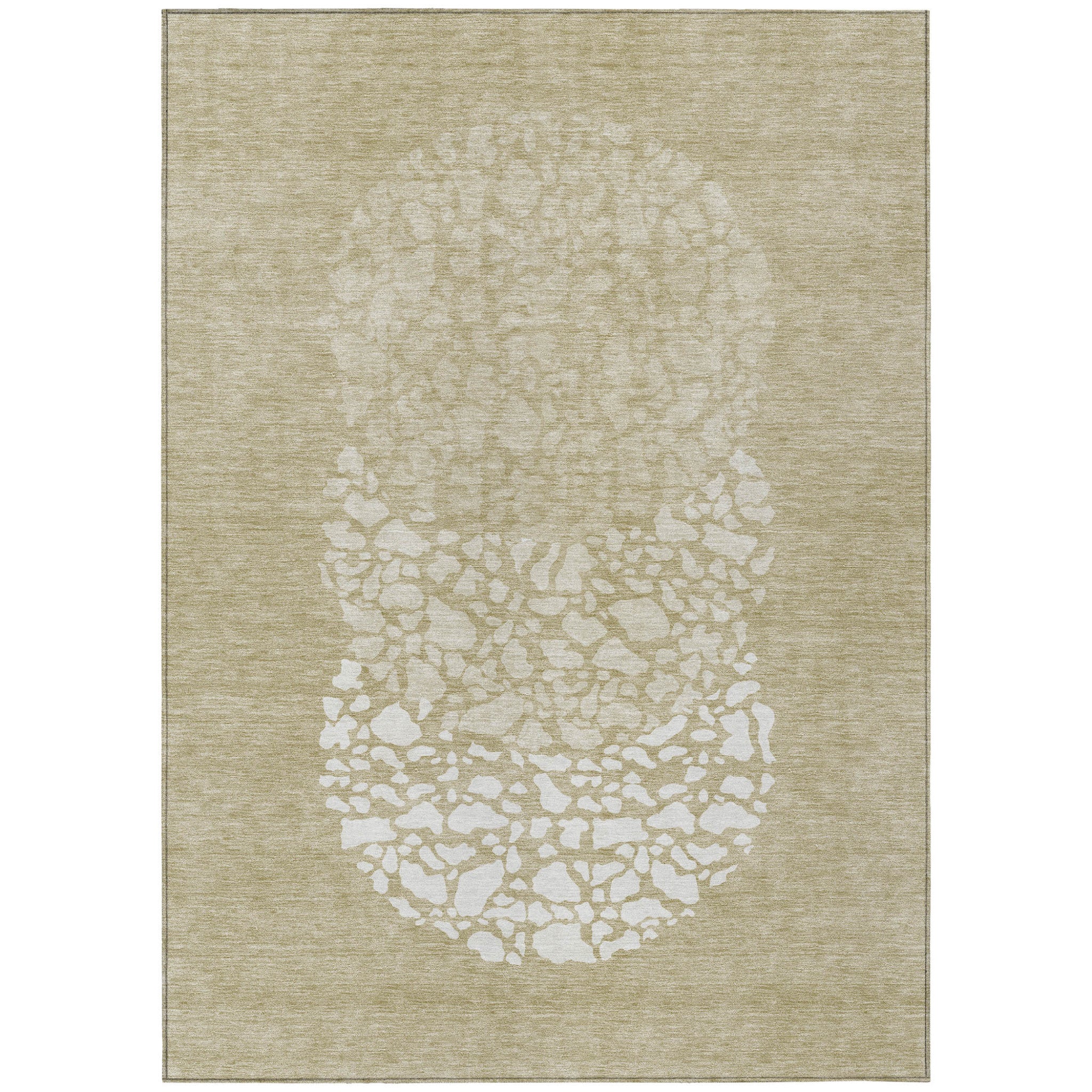 9 X 12 Beige Tan And Taupe Abstract Washable Indoor Outdoor Area Rug