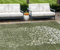 10 X 14 Olive Green And Artichoke Green Abstract Washable Indoor Outdoor Area Rug