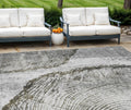 9 X 12 Gray Taupe And Silver Abstract Washable Indoor Outdoor Area Rug
