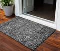 3 X 5 Gray Charcoal And Silver Oriental Washable Indoor Outdoor Area Rug