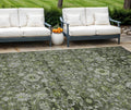 8 X 10 Green And Olive Green Oriental Washable Indoor Outdoor Area Rug
