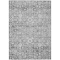 3 X 5 Silver Gray And Pewter Oriental Washable Indoor Outdoor Area Rug