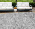 10 X 14 Silver Gray And Pewter Oriental Washable Indoor Outdoor Area Rug